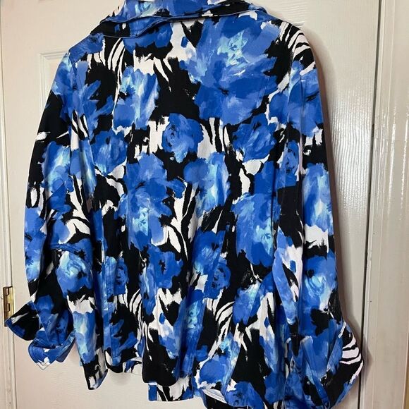 Toni Morgan multi water color half sleeve blazer double collar size 3X - Picture 5 of 11